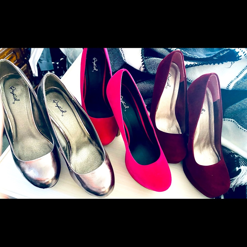 3 pairs Qupid 5” heels. EUC
